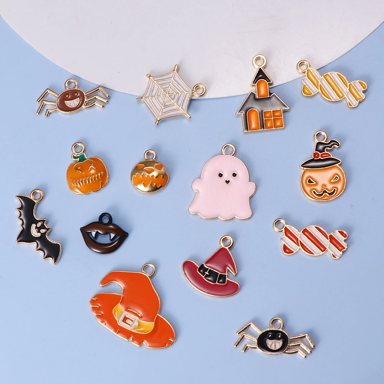 30pcs Cute Enamel Halloween Pumpkin Kuromi Charms for Necklace Bracelet  Earrings