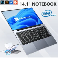 Ordenador portátil con Windows 11, Notebook de 2024 pulgadas, Intel Pentium N3700, 16GB, 14,1 GB, SSD, resolución de 512x1920, para oficina y estudio, 1080