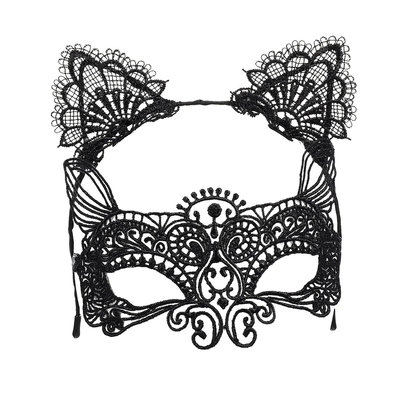 

1Set Lace Eye Cover Headdress Stage Performance Hairband Photo Prop Black