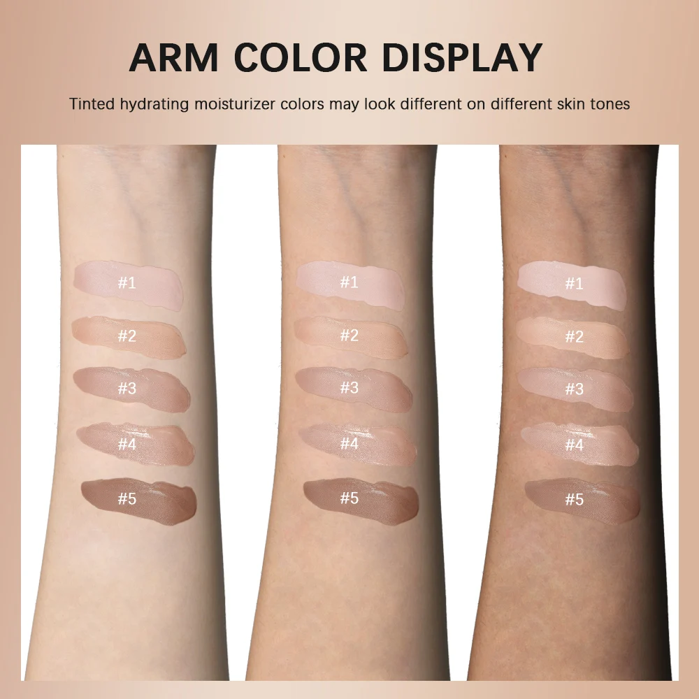 Foundation Tint Hydrating Light/Medium Light Buildable Coverage Natural Glow Finish Long-lasting Hydration Makeup Base  Cosmetic 5