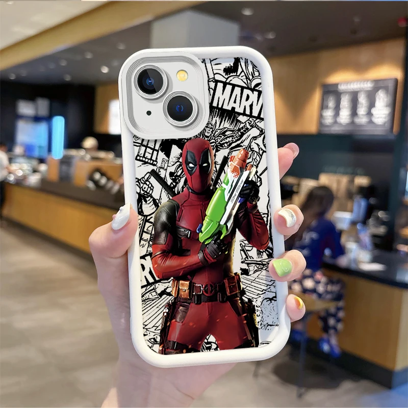 thumbnail image 1 of Funda de teléfono de Deadpool de Marvel, carcasa protectora a prueba de golpes para iPhone 16, 15, 14, 13, 12, 11 Pro Max, 16, 15, 14, 8, 7 Plus, X, XS Max, 8, 7, 1 of 5