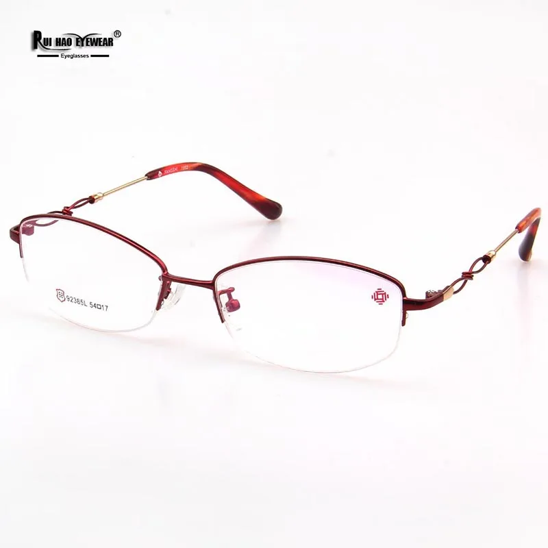 

Women Eyeglasses Frame Half Rimless Optical Glasses Frames Super Light Fashion Spectacles Rui Hao Eyewear Brand