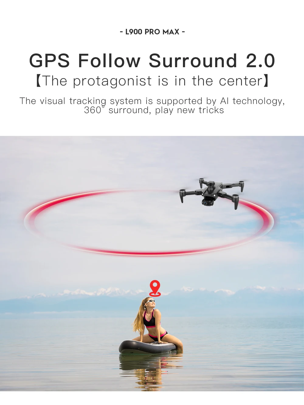 Drone L900 Pro Max 8K avec caméra, 3 batteries, GPS, pliable