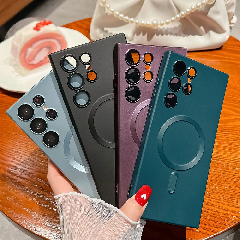 무선 충전 마그넷 맥세이프 만능 카메라 커버 쉘, 삼성 갤럭시 S24 S23 S22 S21 S20 울트라 플러스 FE 노트 20 용
