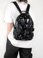 Fashionable, unique, alien shaped backpack, personalized, iron blooded warrior, street punk style, unisex Backpack 2