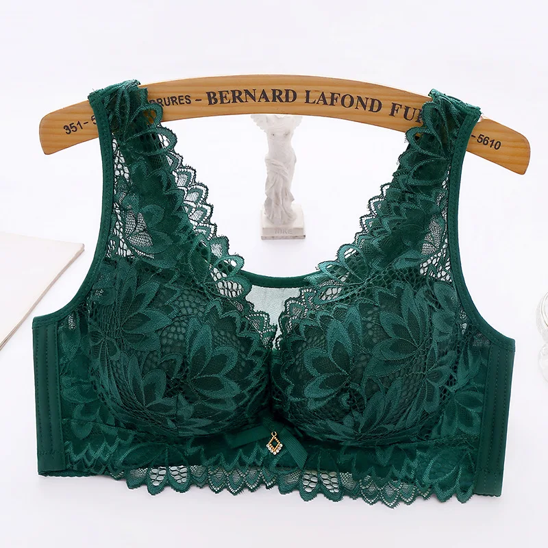 

2023 Sexy Push Up Bra Lingerie Thin Cover Molded Cup Anti-light Adjustable Chest Bralette Lace Wire-free Underwear