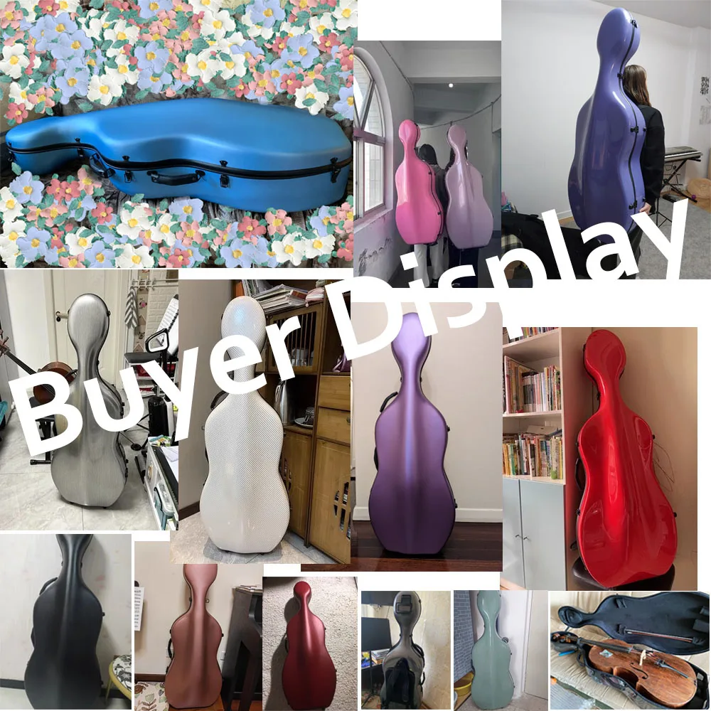 Carbon Cello Case 4/4 7/8 3/4 1/2 1/4 Carbon Fiber Composite Multi-color Waterproof Cello Box Accessary