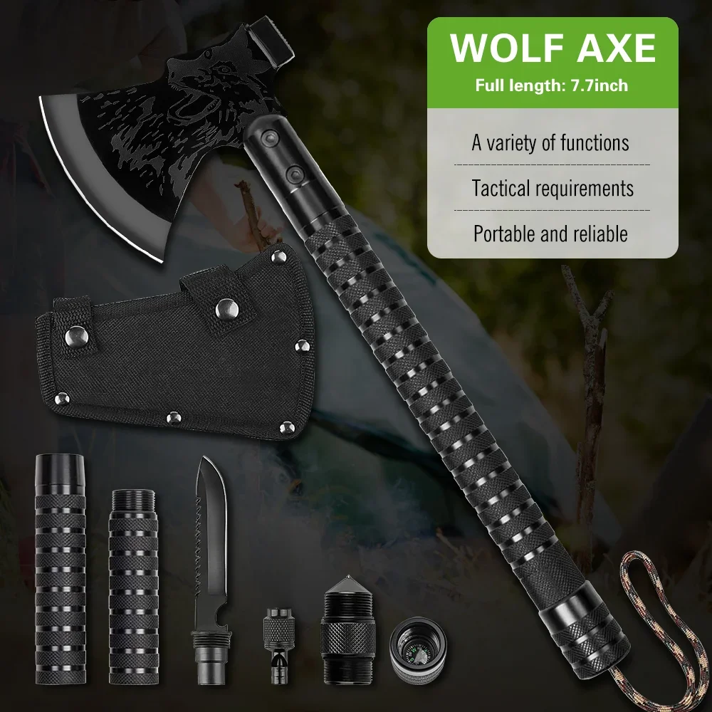 2034622-2e772d.jpg S9ef45867b00a4516ac15e2bc7c15910bu Multi-function Survival Axe Portable Foldable Tactical Tomahawk Outdoor Camping Tourist Firewood Chopping Axes Multi Tools Mallzona