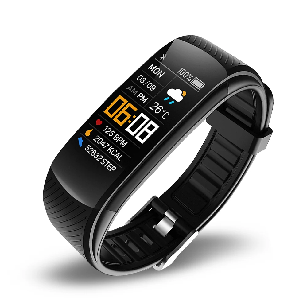 For Huawei Xiaomi C5S Smart Bracelet Heart Rate Blood Pressure Monitor Pedometer Sleep Monitoring Strap Sports Tracker Wristband |