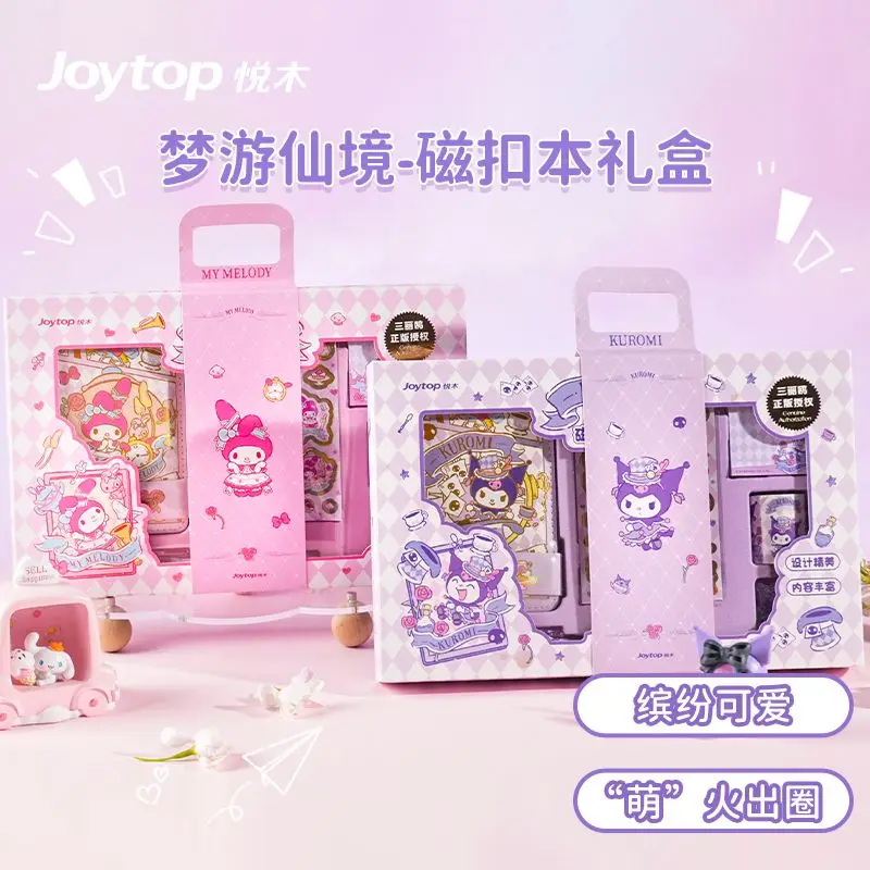 

Kuromi My Melody Anime Kawaii Sanrio Diy Stickers Notebook Cute Cartoon Cinnamoroll Gift Box Children Stationery Toys for Kids