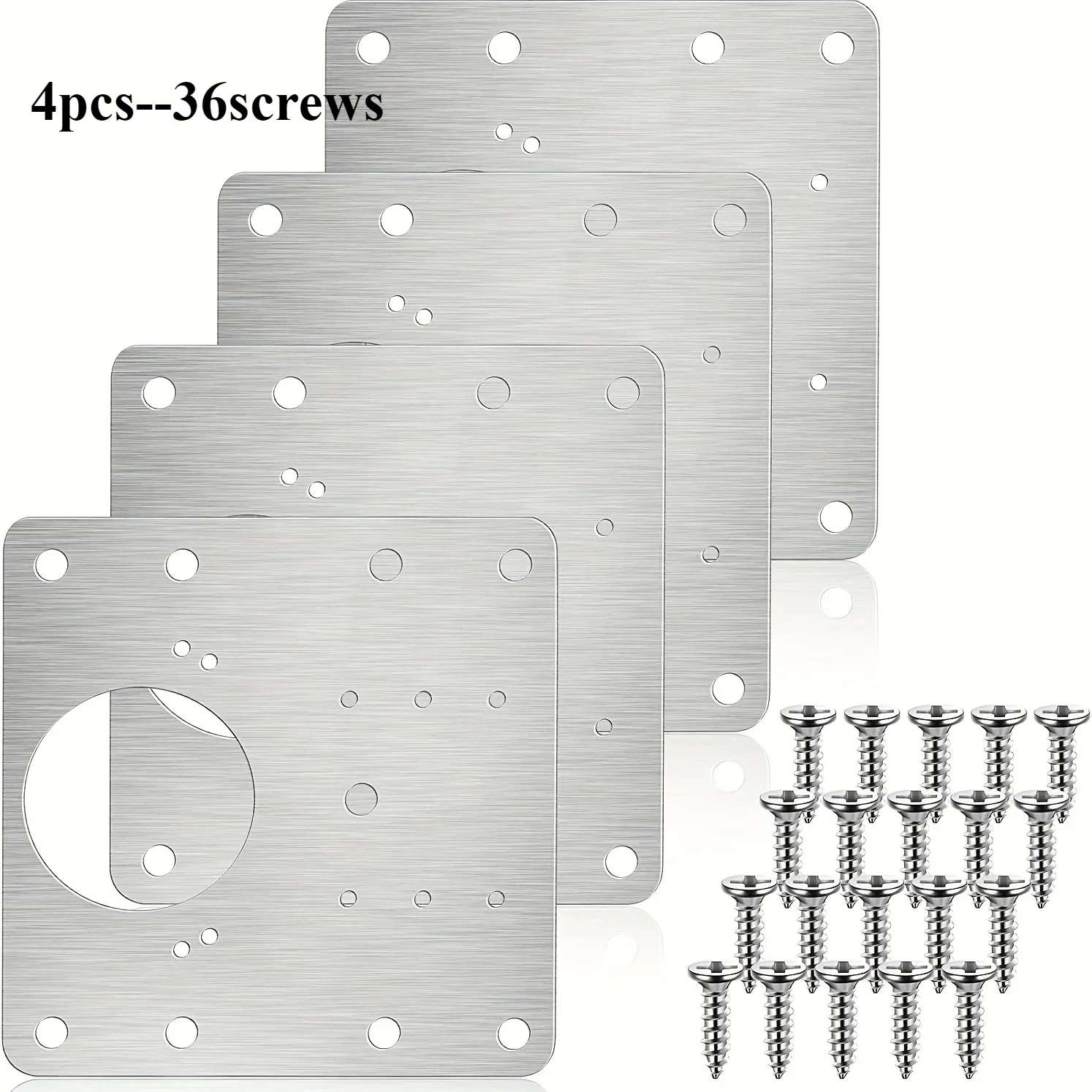 Description Picture 6 of item4pcs sets of stainless steel cabinet door hinges, maintenance plates, stainless steel cabinet door hinge plates with screws