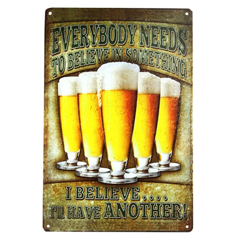 

Drink Beer Free Beer Vintage Tin Signs Retro Advertising Metal Plate House Cafe Bar Rustic Club Shop Wall Poster Home Decor