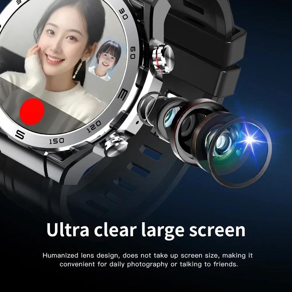 Advanced 4G Android Smartwatch with AMOLED Display, Camera, GPS, WiFi, and Sports Mode