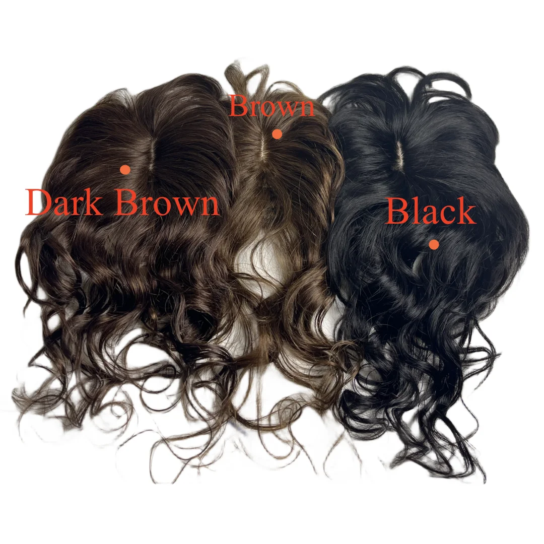 Human Hair Toppers for Women Body Wave Curly 10-14inch Clips in Extension Real Hairpieces