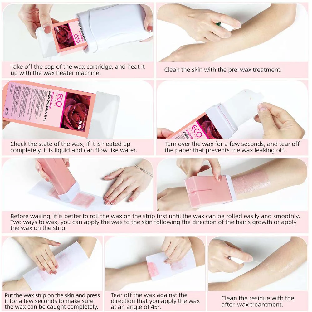 Cire roll-on à la rose pour épilation douce soin naturel_voghion.com