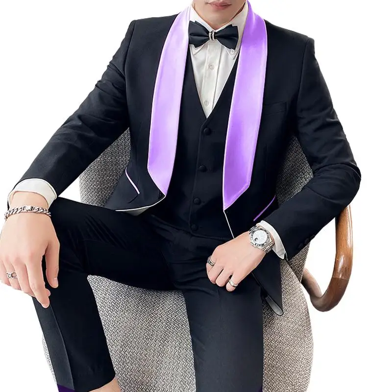 Colorful Men Suits Costume Groom Tuxedo For Wedding Prom 3 Piece Men Suits With Shawl Lapel Terno Masculino Slim