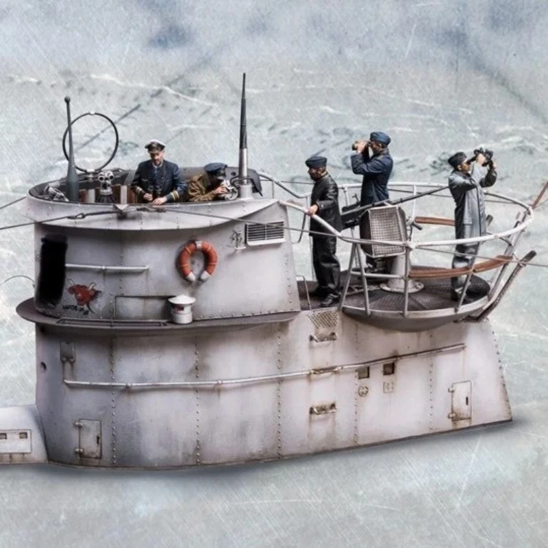 1/35 스케일 다이캐스트 수지 피규어 모델 키트 U-보트 사령관 및 승무원 5 피규어 조립되지 않은 도색되지 않은 보트 없음