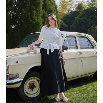 AP SS26 Women Wrap Tee Casual Lady Clothing 2 Color Available Loose Style 1