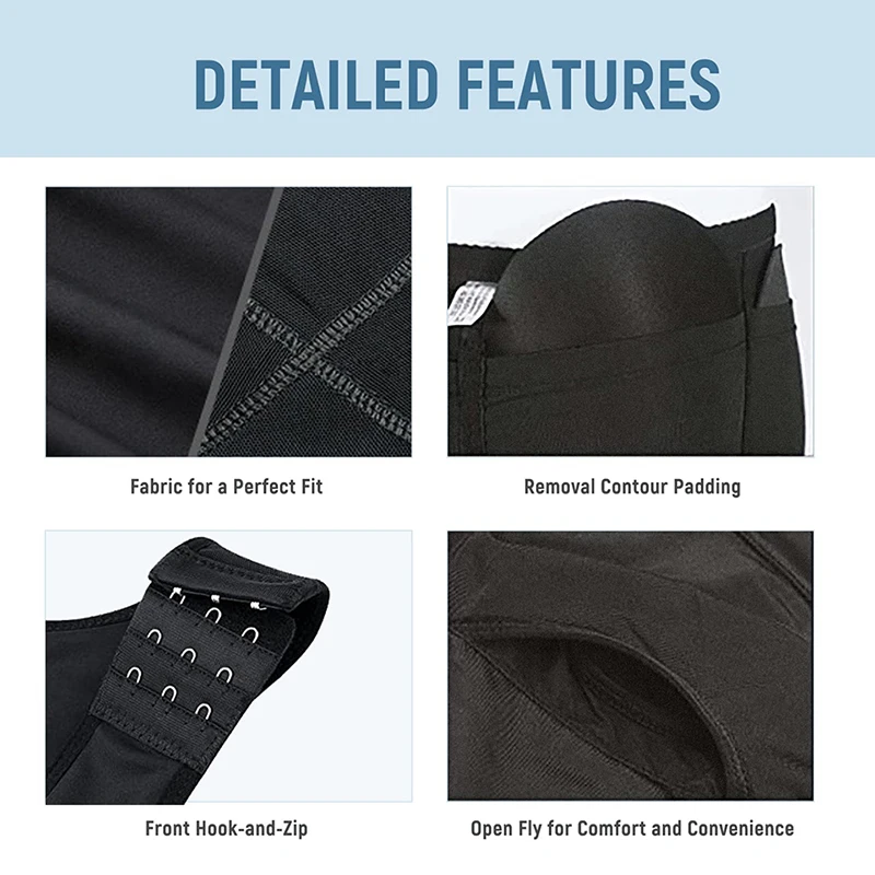 Butt Lifter Shapewear for Men Full Body Shaper Hip Padded Pants Booty Enhancer Bodysuit Underwear Slimming Corset Open Crotch