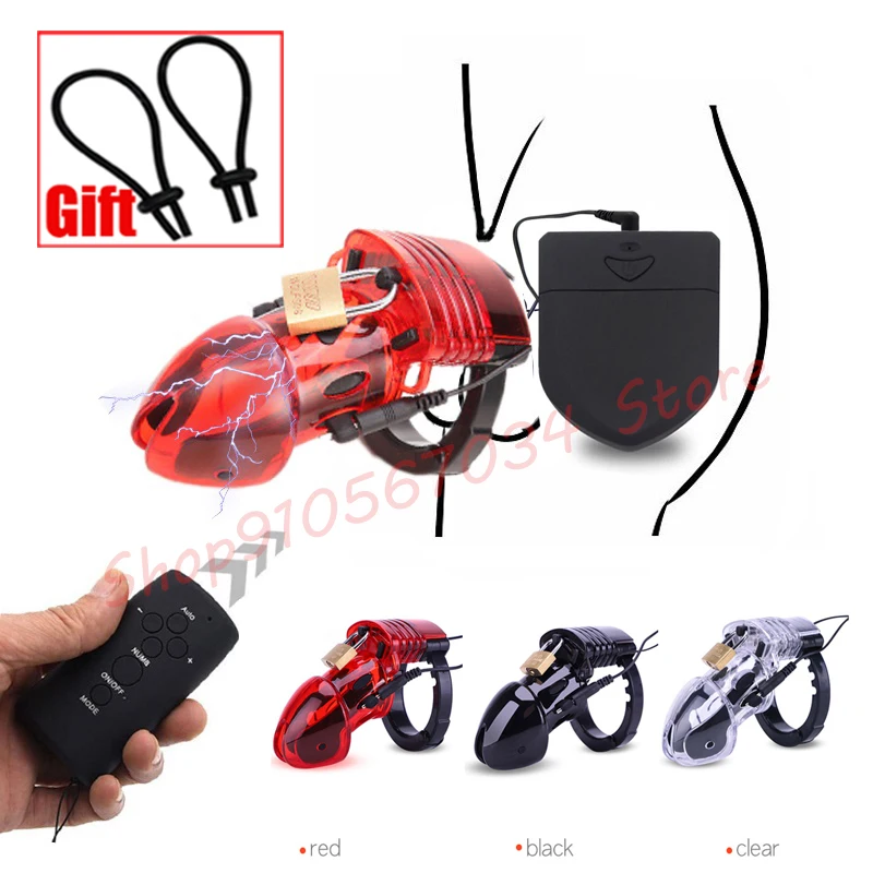 BDSM Strong Electro Shock CB6000 Cock Cage Ball Stretcher Electro Stimulation Penis Ring Male Chastity Belt Penis Lock Sex Tools