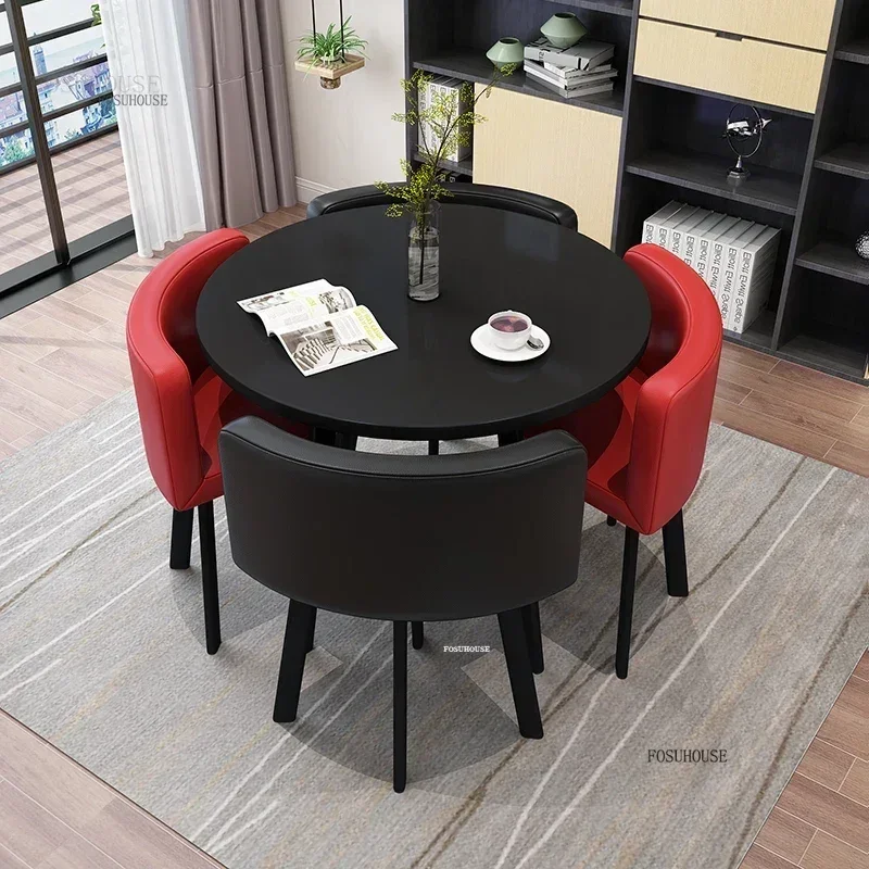 Small Apartment Study Dining Room Sets Reception Negotiation Restaurant Table Chair Coffee Shop Office Leisure Round Desk N