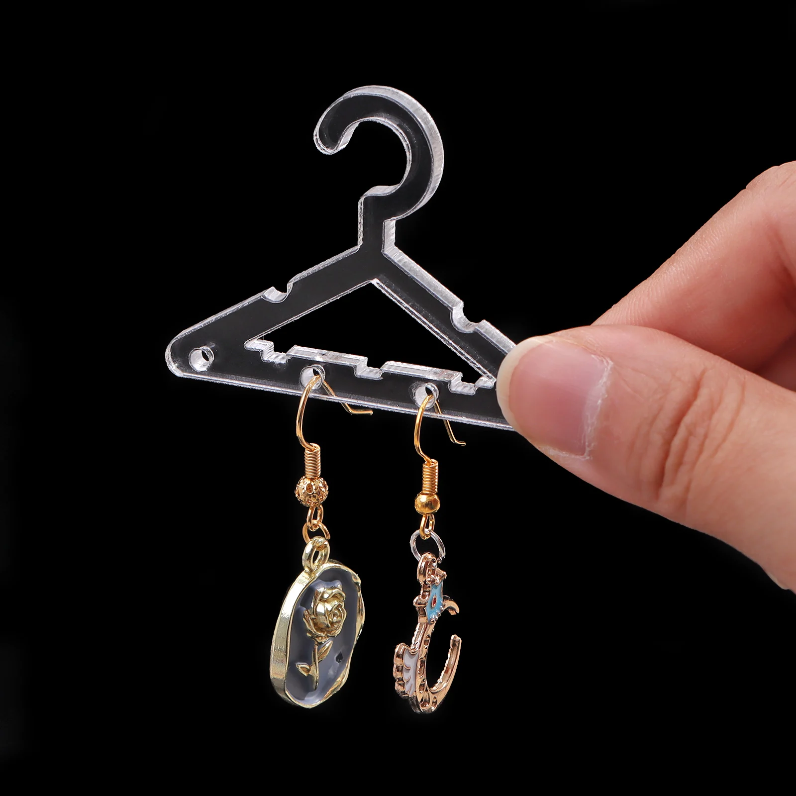 Clear Coat-Hanger Shape Earring Hanger Acrylic Hanger Rack With Mini  Hangers Earring Jewelry Display Organizer Easy To Use - AliExpress