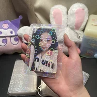 10PCS Card Holders Photo Beautiful Sheath Colorful Laser Transparent Plastic Card Holder Pop Star Photo Case 1