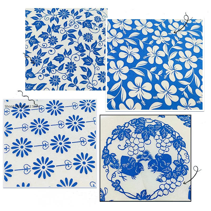 Pottery Art Colorful Flower Paper Ceramic Underglaze Transfer Paper Sticker  High Temperature Blue and White Porcelain