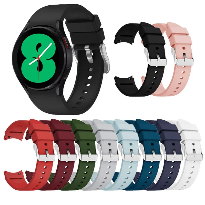 

Strap For Samsung Galaxy Watch 4 classic 46mm 42mm 6 43mm 47mm 5 pro 45mm Silicone Bracelet correa Galaxy Watch 4 44mm 40mm band