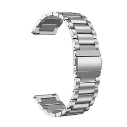 Black and White Steel Watch Band Accessory - Premium Strap in Multiple Sizes - 22mm (Silver)