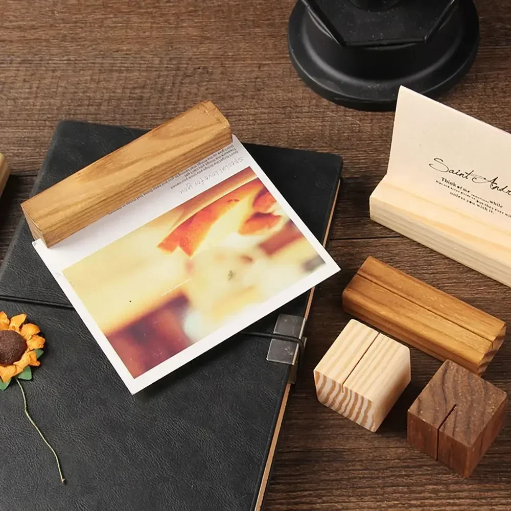 Place Card Holders 1Pcs Wedding Wooden Crafts Photo Postcard Clip Stand Engagement Birthday Party Table Number Holder Name Sign