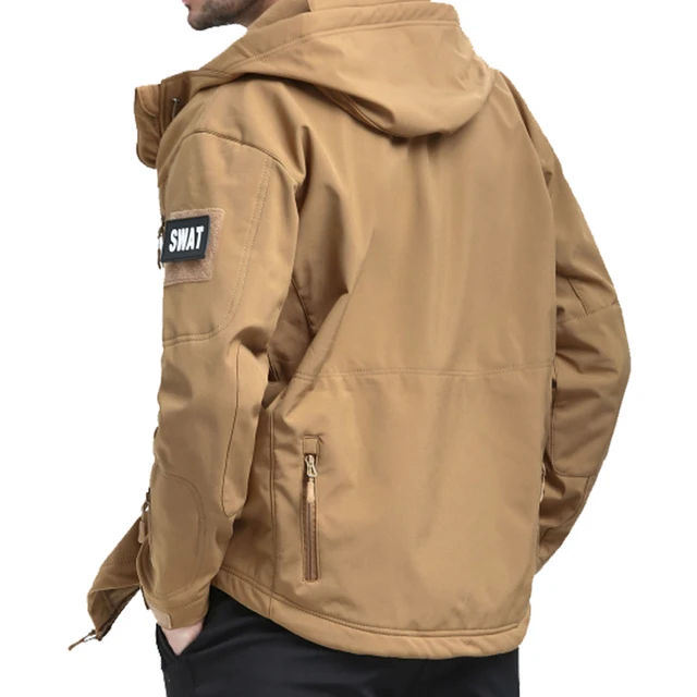 Military Outdoor Jackets Men Shark Skin Soft Shell Tactical Waterproof Windbreaker Army Combat Jacket Mens Hooded Bomber Coats 4