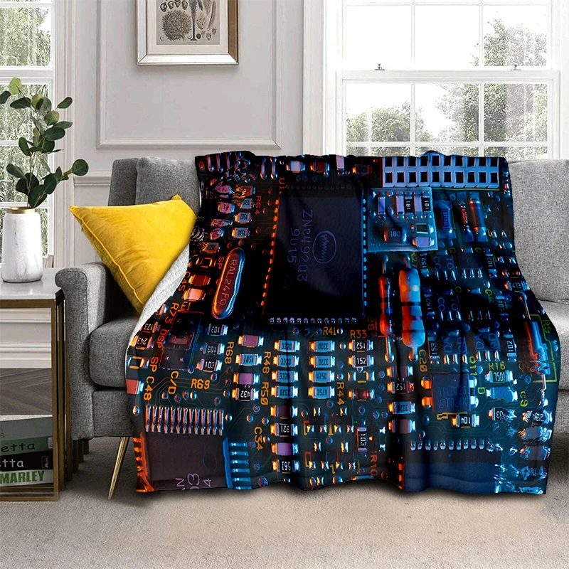 Flannel Throw Blanket King Queen Size for Living Room Sofa Couch Blanket Super Soft Lightweight Warm Electronic Component Fleece