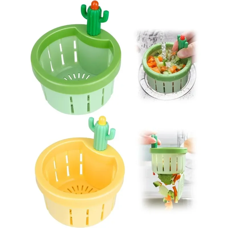 thumbnail image 2 of 2-Pack Cactus Sink Strainers - Automatic Pressing Drain Filters With Waste Collector 2 of 11