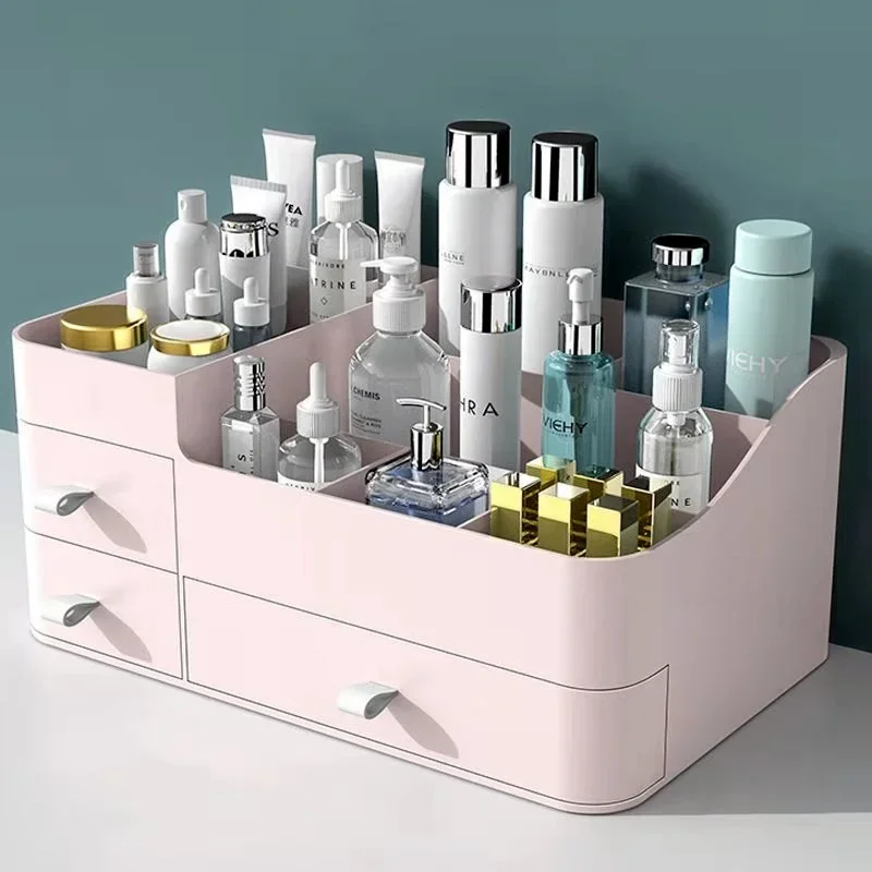 Large Capacity Drawer Make Up Organizer Bathroom Makeup Storage Box Women Skin Care Dressing Table Cosmetic Lipstick Beauty Case 5