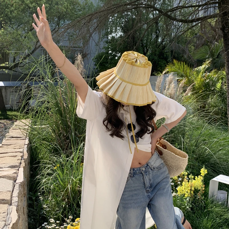 Wide Brim Hat Big Hat For Beach Bucket Hats For Woman Fashion
