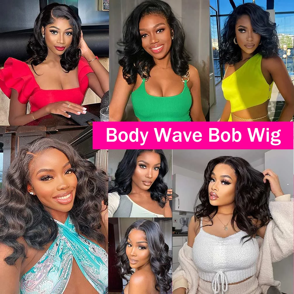 Glueless Bob Wig Short Body Wave Lace Front Human Hair Wig Pre Plucked Lace Frontal Wigs 7x5 6x4 4x4 Glueless Wigs Human Hair