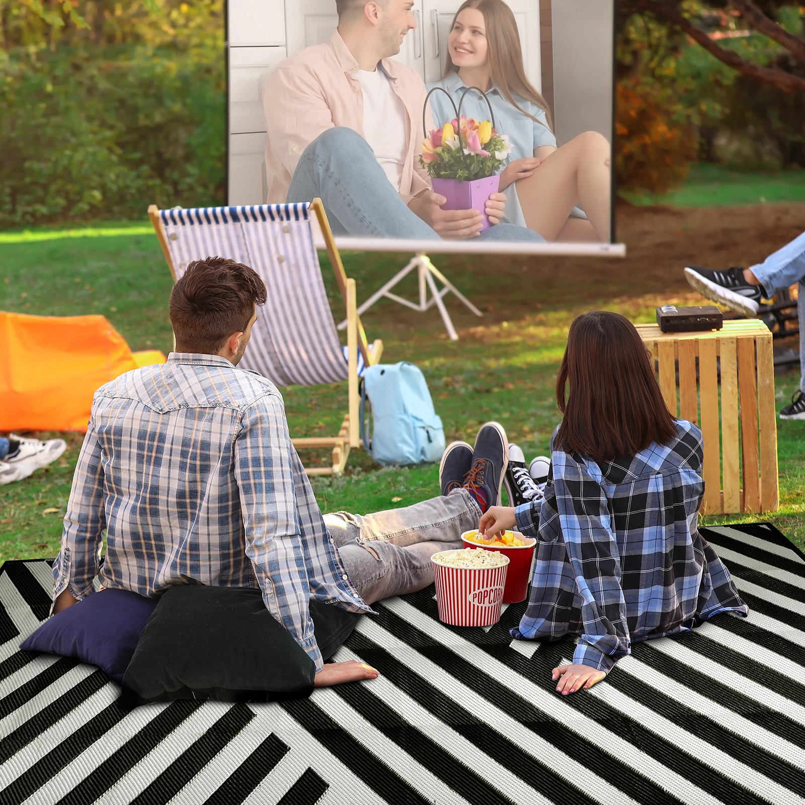 Outdoor Rug for Patio Clearance,Waterproof Mat,Reversible Mats, Modern Area Rug for RV,