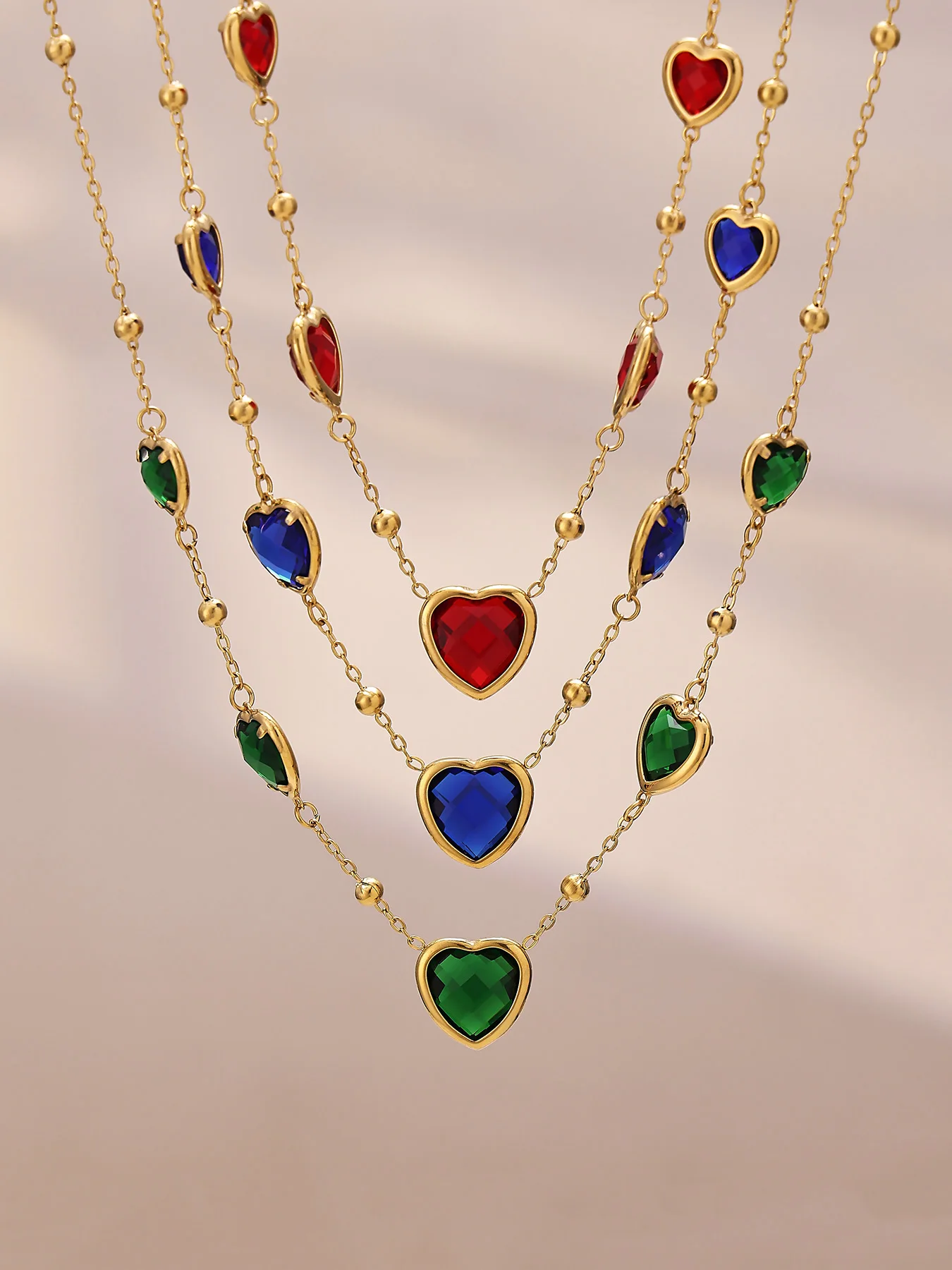 Wunderschöne Herz-Glas-Halsketten Armbänder Hängeohrringe für Frauen Edelstahl-Kette Hochzeit Verlobung Brautschmuck – Detail 9