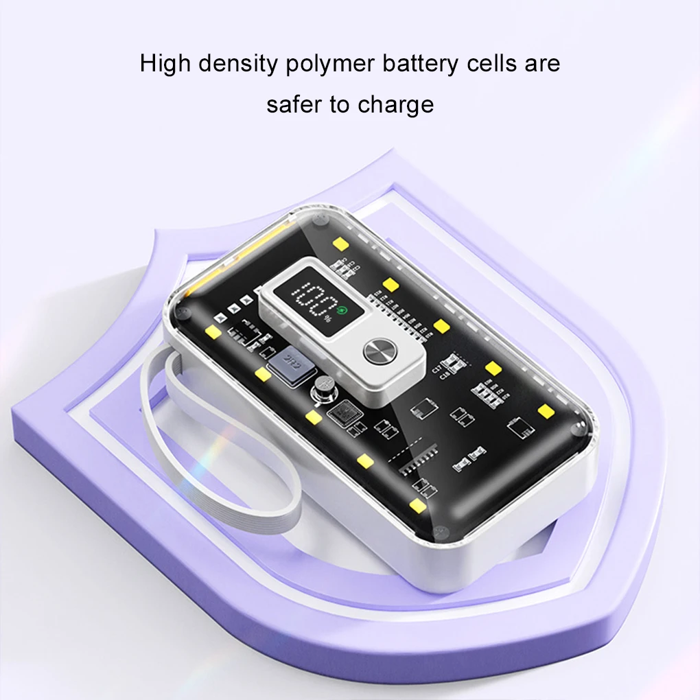 Transparent DIY Kit Power Bank Cases Battery Storage Box Mobile Power Module Kit For Large Capacity 10000mAh Power Bank Case