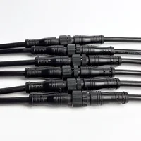 5/20Pcs M12 Metal Black Waterproof IP68 2 3 4 5 6 8Pin Male and Female LED Strip Outdoor IP68 Cable Connector 20cm Wire Plug 5