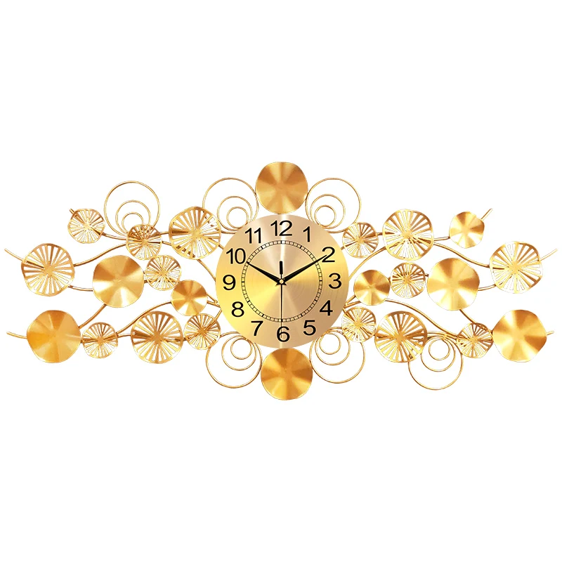 

Роскошные креативные часы в европейском стиле для гостиной с кованым железом, фоновое украшение для стены, подвеска