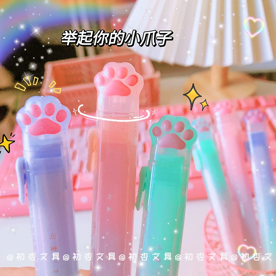 Kawaii Push-pull Design Cat Paw Eraser 1pc