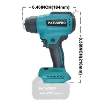 PATUOPRO Cordless Heat Gun LED Display 30-550℃ Adjustable Handheld Electric Hot Air Gun Home Power Tool For Makita 18v Battey 2