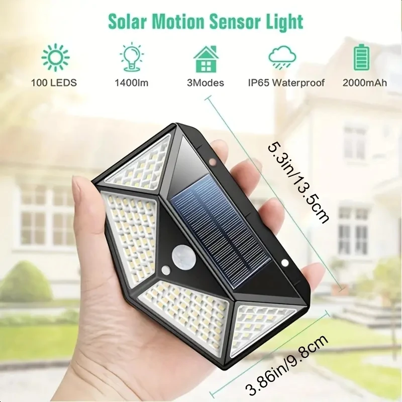 Description Picture 3 of item20/30/100 LED Solar Wall Light Led Light Motion Sensor Waterproof Outdoor Garden Solar Lamp Decoration Spotlights