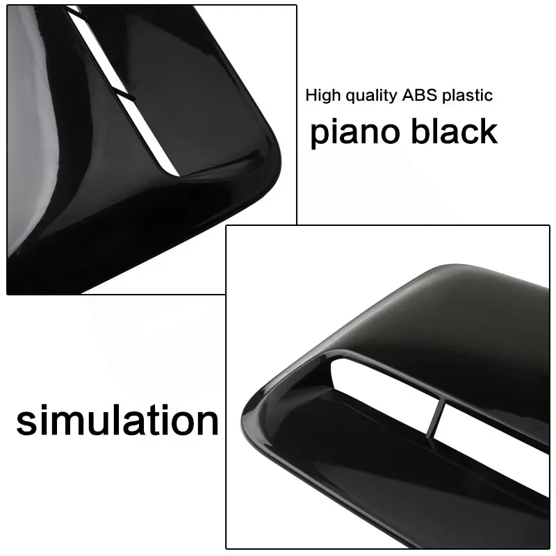 33cm side Hood Air Flow Intake Cover 40cm Hood Scoop Bonnet Vent cover Sticker Car Decorative Universal fit any FLAT Car hood scoop stickers hood scoop car body trim accessories