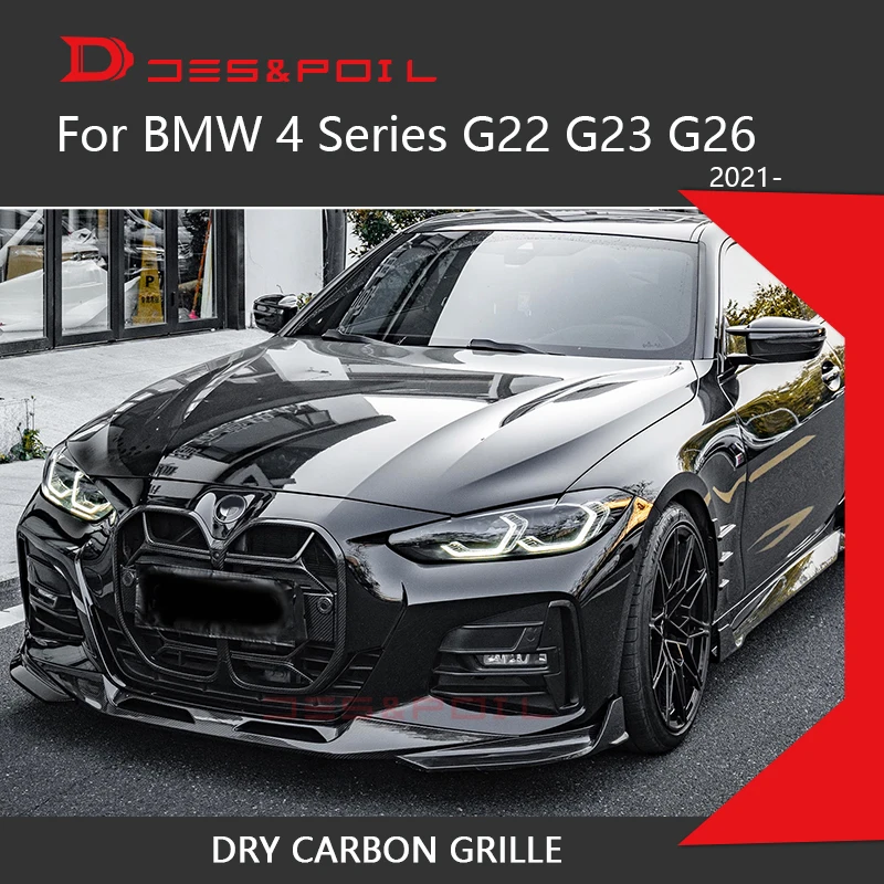 Real Carbon Fiber Grille For BMW 4 Series G22 G23 G26 Gran Coupe Cabrio  Front CSL Grill Auto Grid Mesh 2021- xDrive 425i 430i