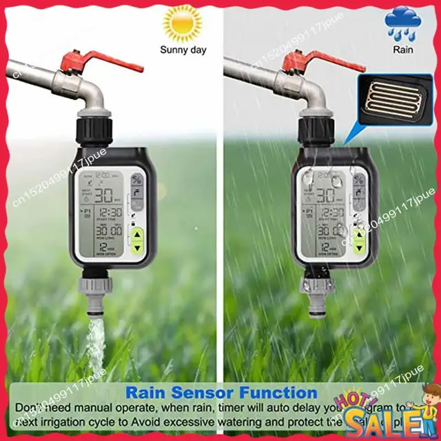 BOFO Automatic IRRIG System Garden Water Timer With Rain Sensor 3 Timing Programs Waterproof Irrigation Controller 4