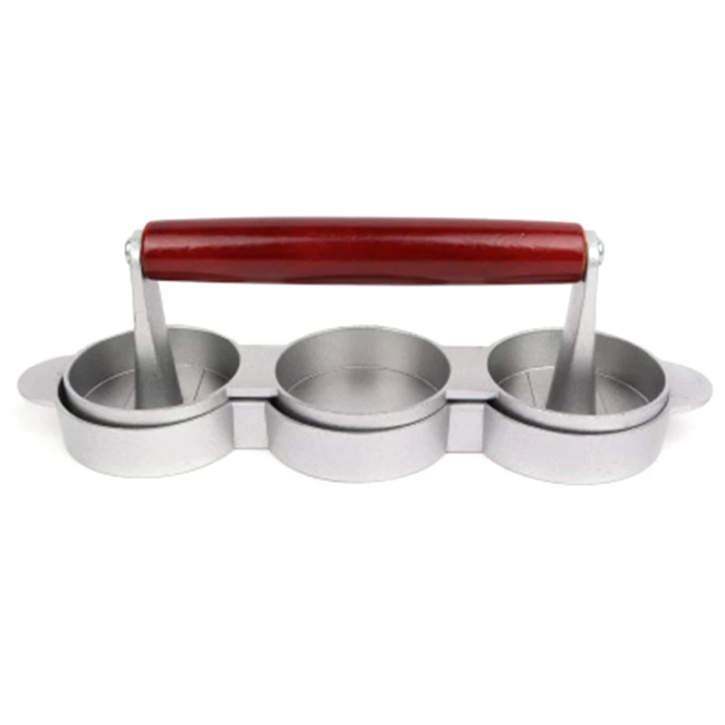 

Mini Hamburger Presses 3 Slot Small Patties Press Triple Beef Maker Mold Machine Meat Kitchen