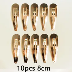 Elegant Waterdrop Shape Hair Clips Set - Silver, Gold & Black Alloy Barrettes (8cm gold 10pcs)